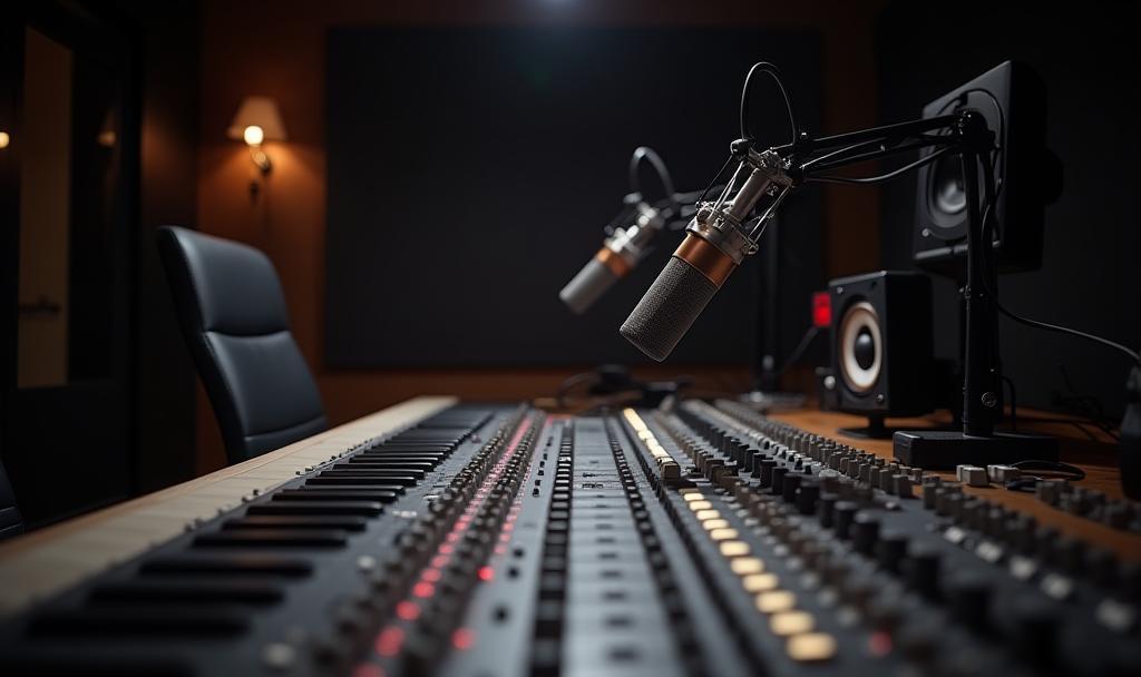 Modern radio studio background